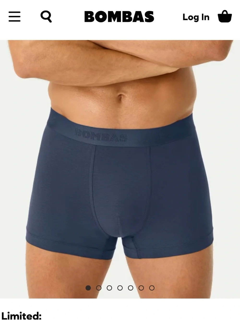 2 Bombas Men's Boxer Cotton Modal - Black/Midnight - Size Small